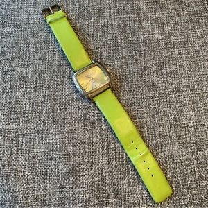 Vintage 90’s Y2K Osirock Green Faux Leather Watch